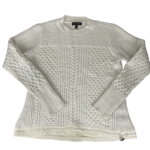 Banana Republic Women's Cream Cable Knit Pullover Sweater Size M - Picture 4 of 12